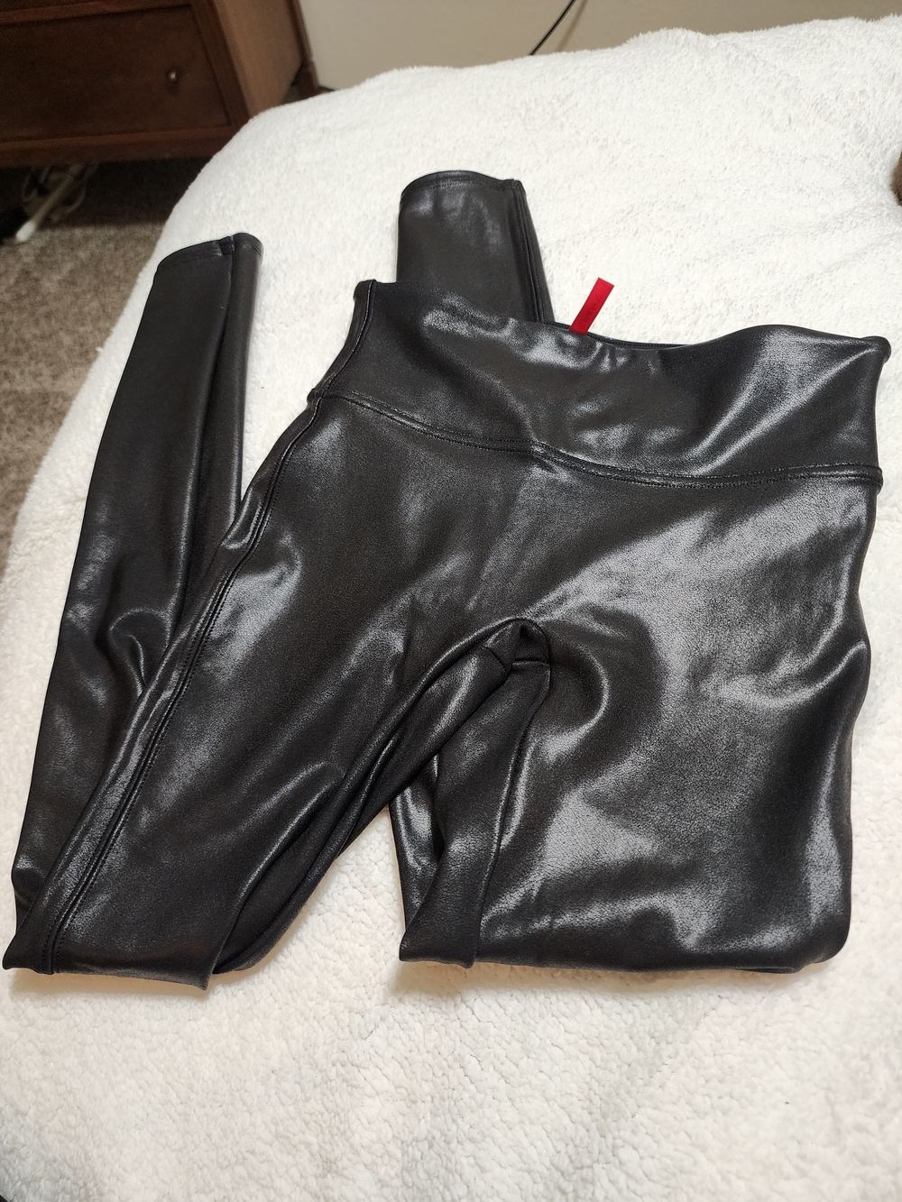 SPANX High-Shine Black Faux Leather Leggings